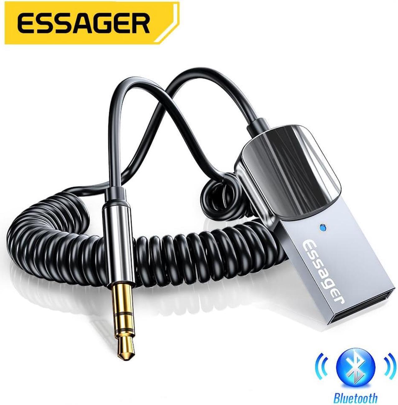 Main image of Essager Bluetooth Aux Adapter Dongle USB To 3.5mm Jack Car Audio Aux Bluetooth 5.0 Handsfree Kit For Car Receiver BT transmitter