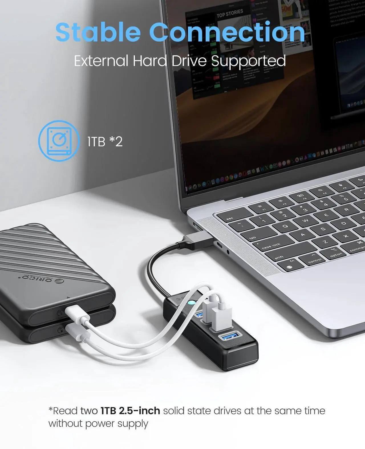 Alt view image 4 of 6 - ORICO 4 Ports USB 3.0 HUB 5Gbps High Speed Multi Type C Splitter Ultra-Slim OTG Adapter For PC Computer Accessories Macbook Progolden usb 3.0 C 180cm USB A