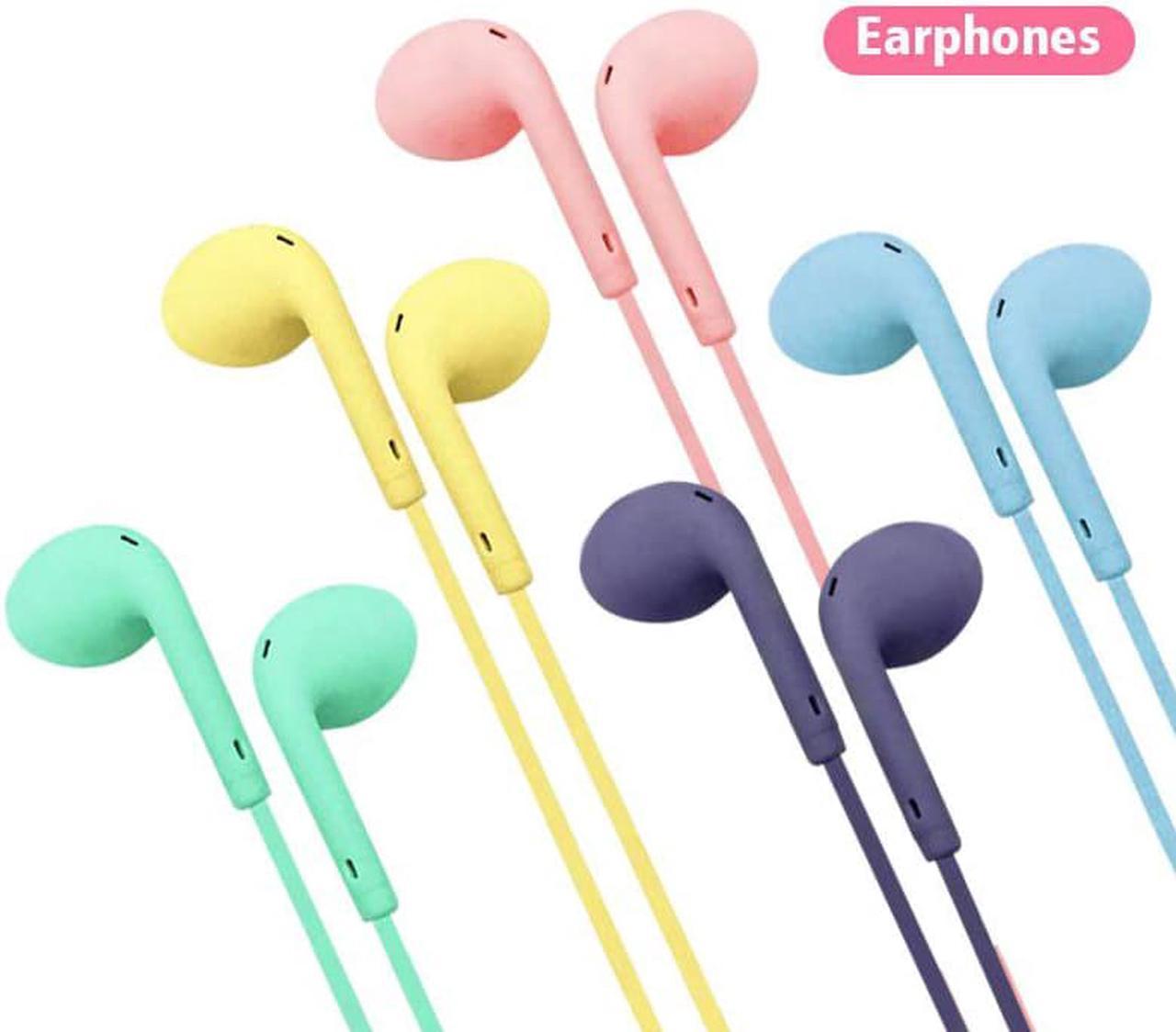 Macaron Universal 3.5mm Stereo Earphones Sports Music Earplugs Wired microphone color: Navy Blue (navy blue)