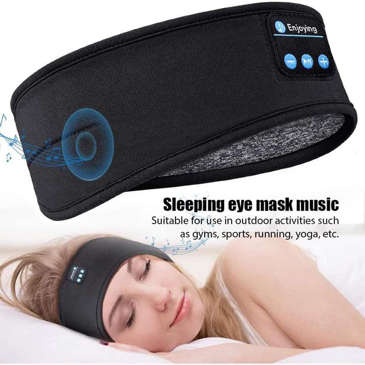 Bluetooth Earphones Sports Sleeping Headband Elastic Wireless Headphones Music Eye Mask Wireless Bluetooth Headset Headband color: Gray Headband