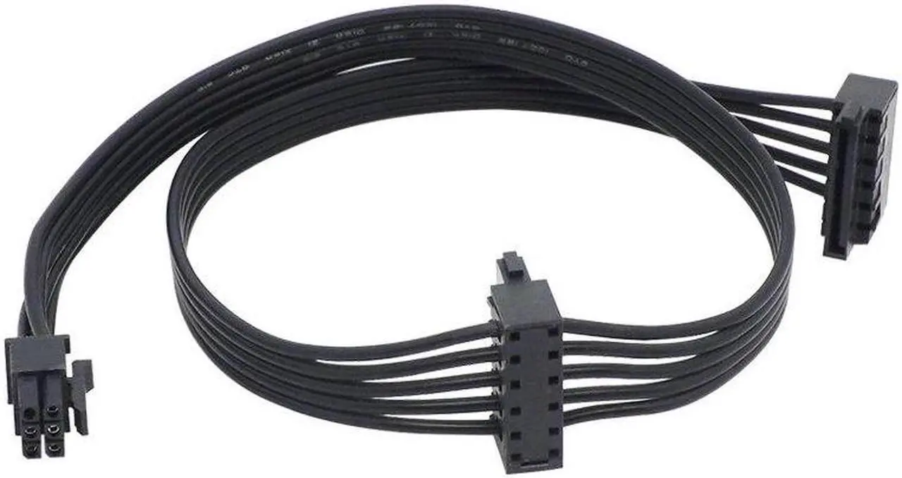 Alt view image 4 of 5 - 1pcs Mini 6 Pin to 2 SATA 15PIn Power Supply Cable for D-ell Vostro 3070 3670(45cm)
