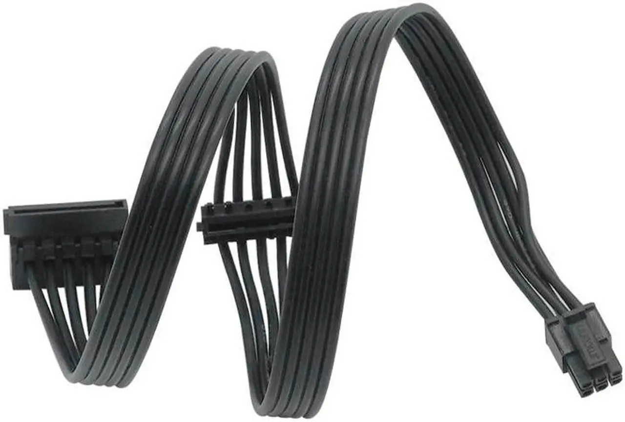 Alt view image 2 of 5 - 1pcs Mini 6 Pin to 2 SATA 15PIn Power Supply Cable for D-ell Vostro 3070 3670(45cm)