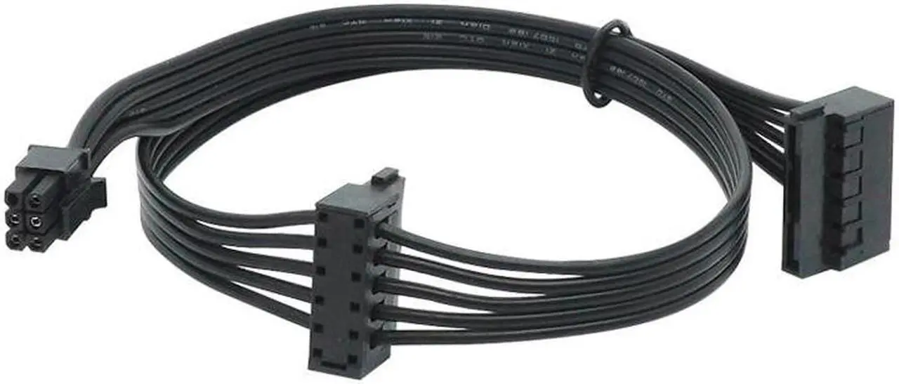 Alt view image 3 of 5 - 1pcs Mini 6 Pin to 2 SATA 15PIn Power Supply Cable for D-ell Vostro 3070 3670(45cm)