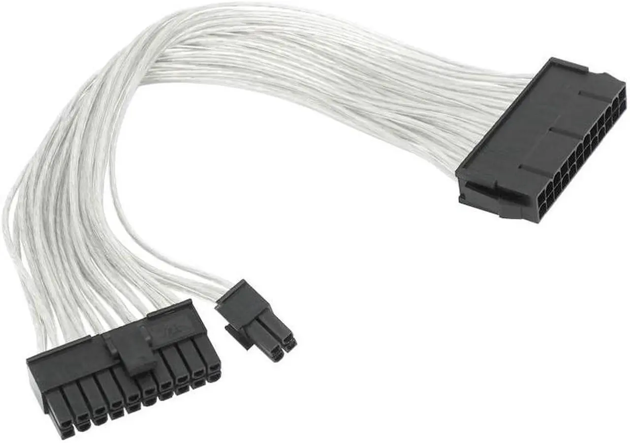 Alt view image 5 of 6 - 2pcs High quality Tin plating Copper Wire 24P ATX Power Supply Adapter Cable Connector 24pin extension cord 30cm