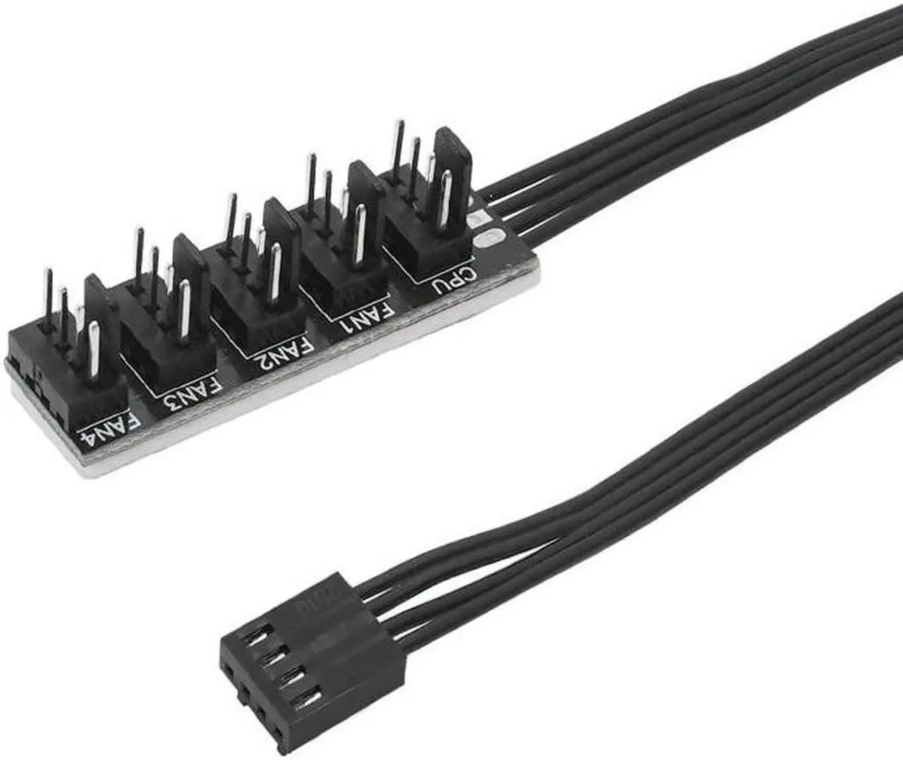 Main image of 1 To 5 4 Pin Computer case CPU cooling fan splitter adapter power cable self-stick