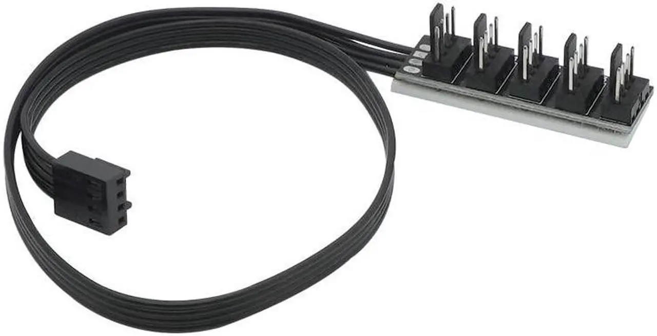 Alt view image 2 of 5 - 1 To 5 4 Pin Computer case CPU cooling fan splitter adapter power cable self-stick