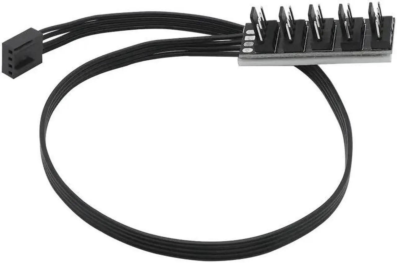 Alt view image 4 of 5 - 1 To 5 4 Pin Computer case CPU cooling fan splitter adapter power cable self-stick