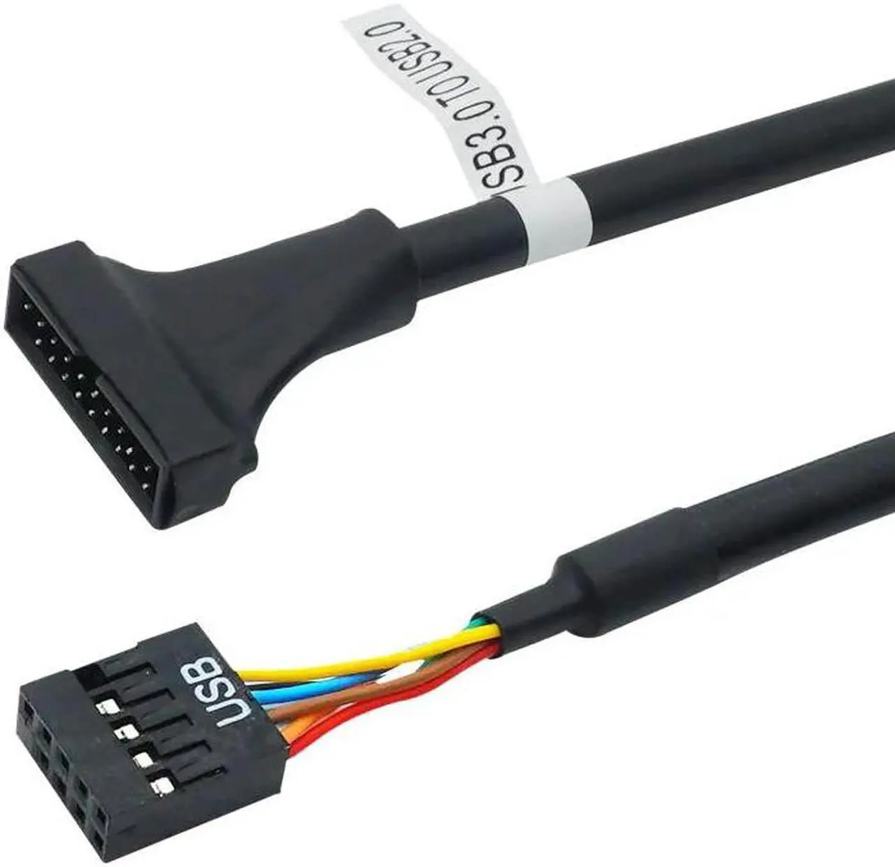 Main image of Motherboard USB 3.0 to 2.0 Adapter Header Cable Converter,Mainboard USB3.0 20 pin to 9pin, USB 2.0 9 pin to 20 pin Header Bridge(9P F to 20P M)(15CM)