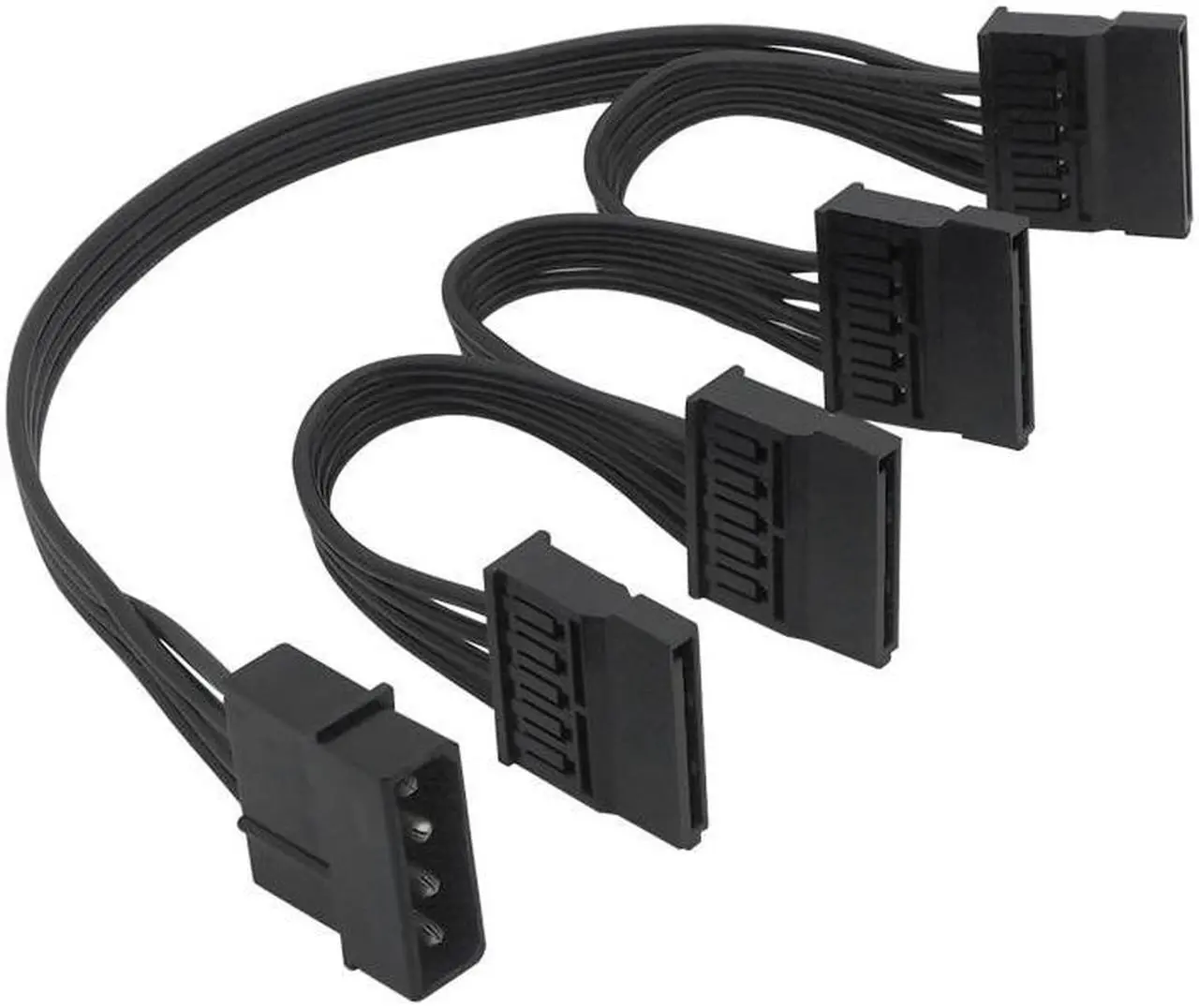 Alt view image 4 of 5 - 4pin IDE 1 to 4 SATA 15Pin Hard Drive Power Supply Splitter Cable for DIY PC Sever 18AWG 4-pin to 15-pin Power