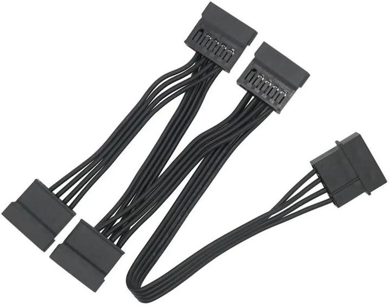 Alt view image 3 of 5 - 4pin IDE 1 to 4 SATA 15Pin Hard Drive Power Supply Splitter Cable for DIY PC Sever 18AWG 4-pin to 15-pin Power