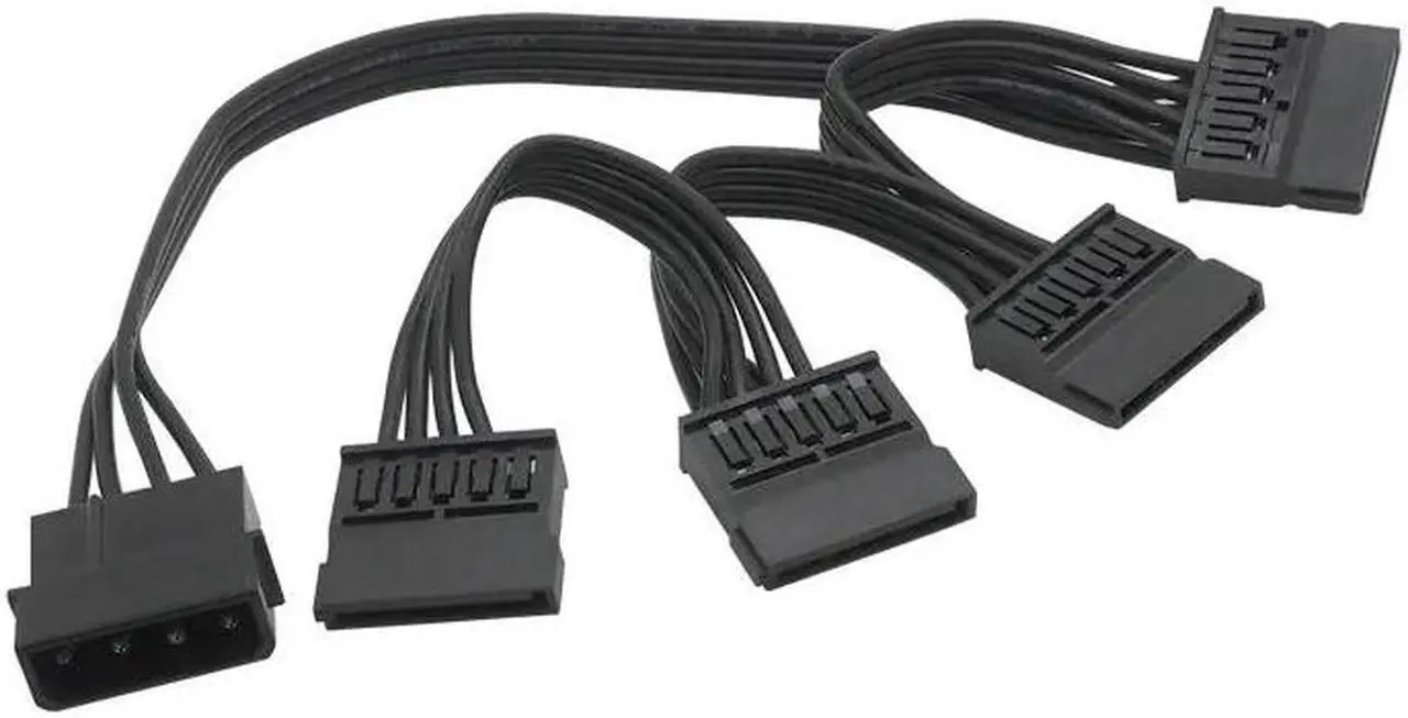 Alt view image 2 of 5 - 4pin IDE 1 to 4 SATA 15Pin Hard Drive Power Supply Splitter Cable for DIY PC Sever 18AWG 4-pin to 15-pin Power