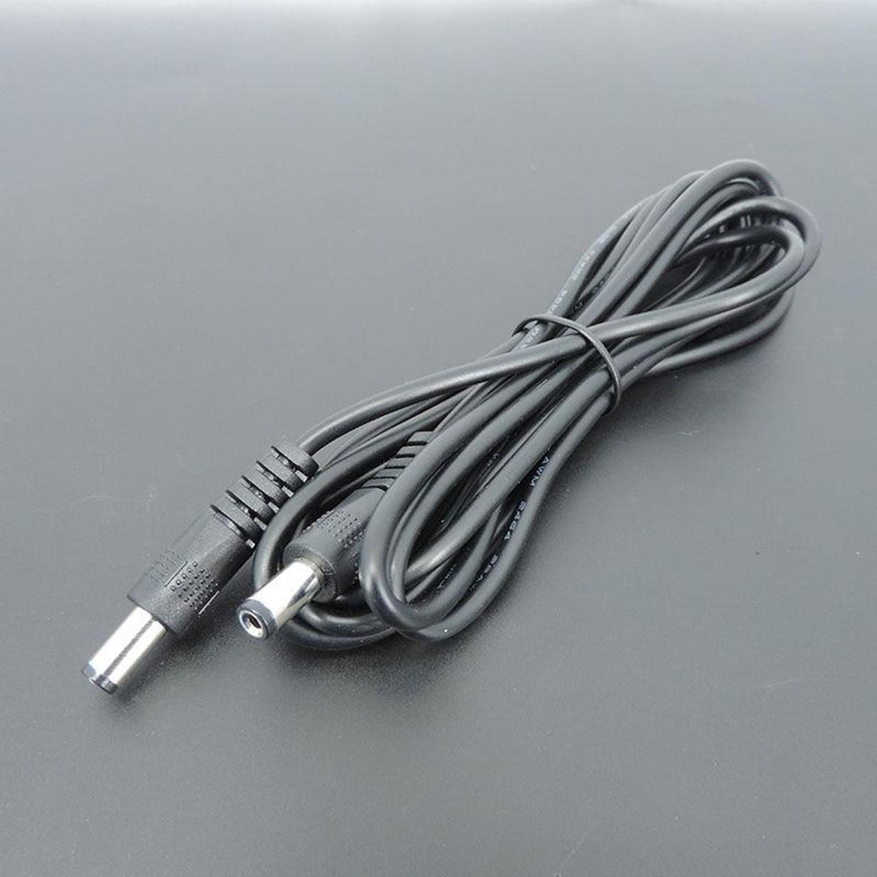 Alt view image 5 of 6 - 22awg 3A DC Male To male female Power supply Adapter white black cable Plug 5.5x2.1mm Connector wire 12V Extension Cords L1(White 1.5m)