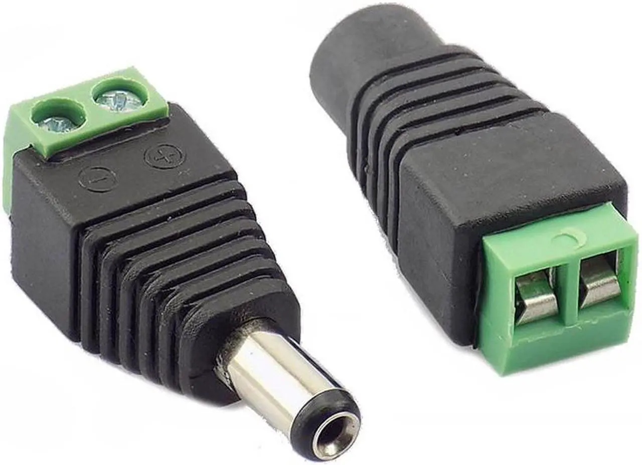 Alt view image 4 of 6 - 5 Pair (10pcs) Coax Cat5 To  DC Power Male jack plug DC female Connector plug adapter Av  UTP for CCTV Camera Video Balun