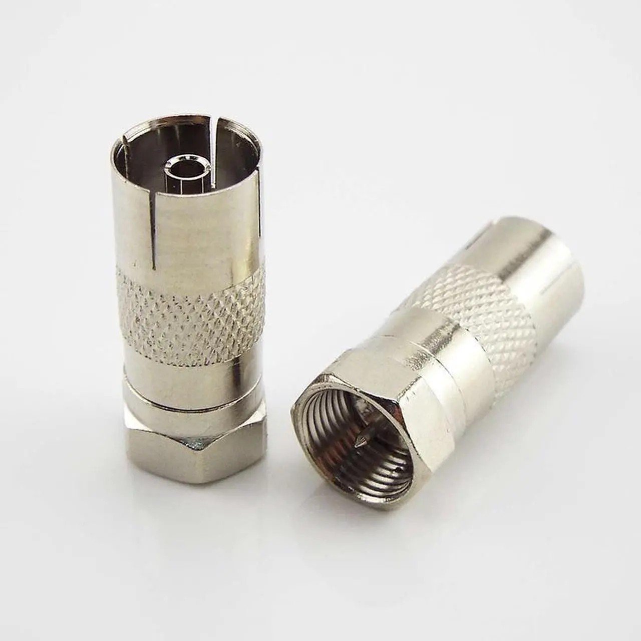 Alt view image 2 of 5 - 2/5/10pcs Nickel-plated F Type Male Plug Connector Socket to RF Coax For TV Aerial Female RF Adapter Adaptors L1(2PCS)