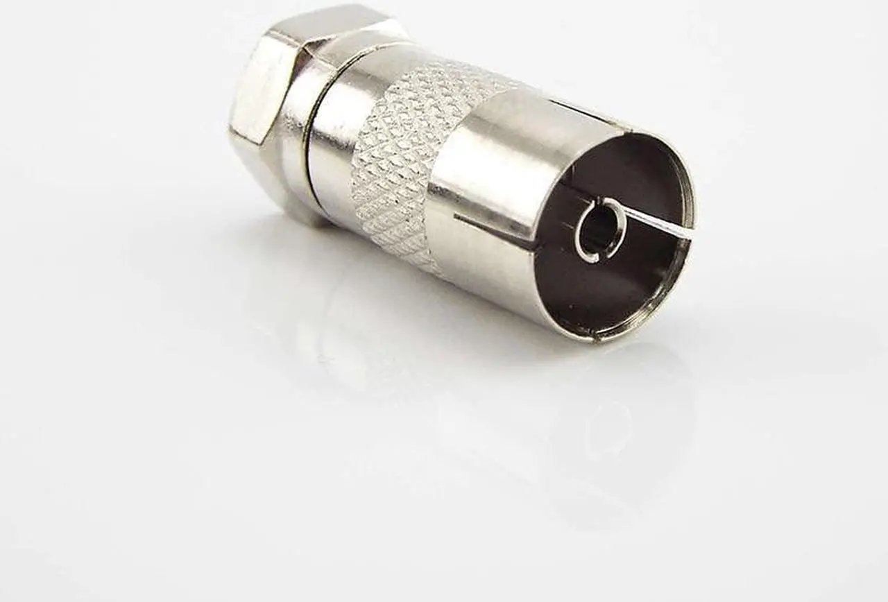 Alt view image 5 of 5 - 2/5/10pcs Nickel-plated F Type Male Plug Connector Socket to RF Coax For TV Aerial Female RF Adapter Adaptors L1(2PCS)