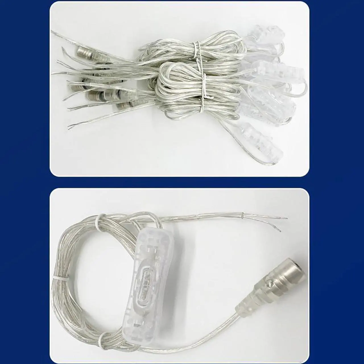 Alt view image 4 of 6 - 2M 22awg DC 12V Cable Female 304 switch button Connector extension Power supply Cord for LED Strip Light 5.5*2.1mm transparent L