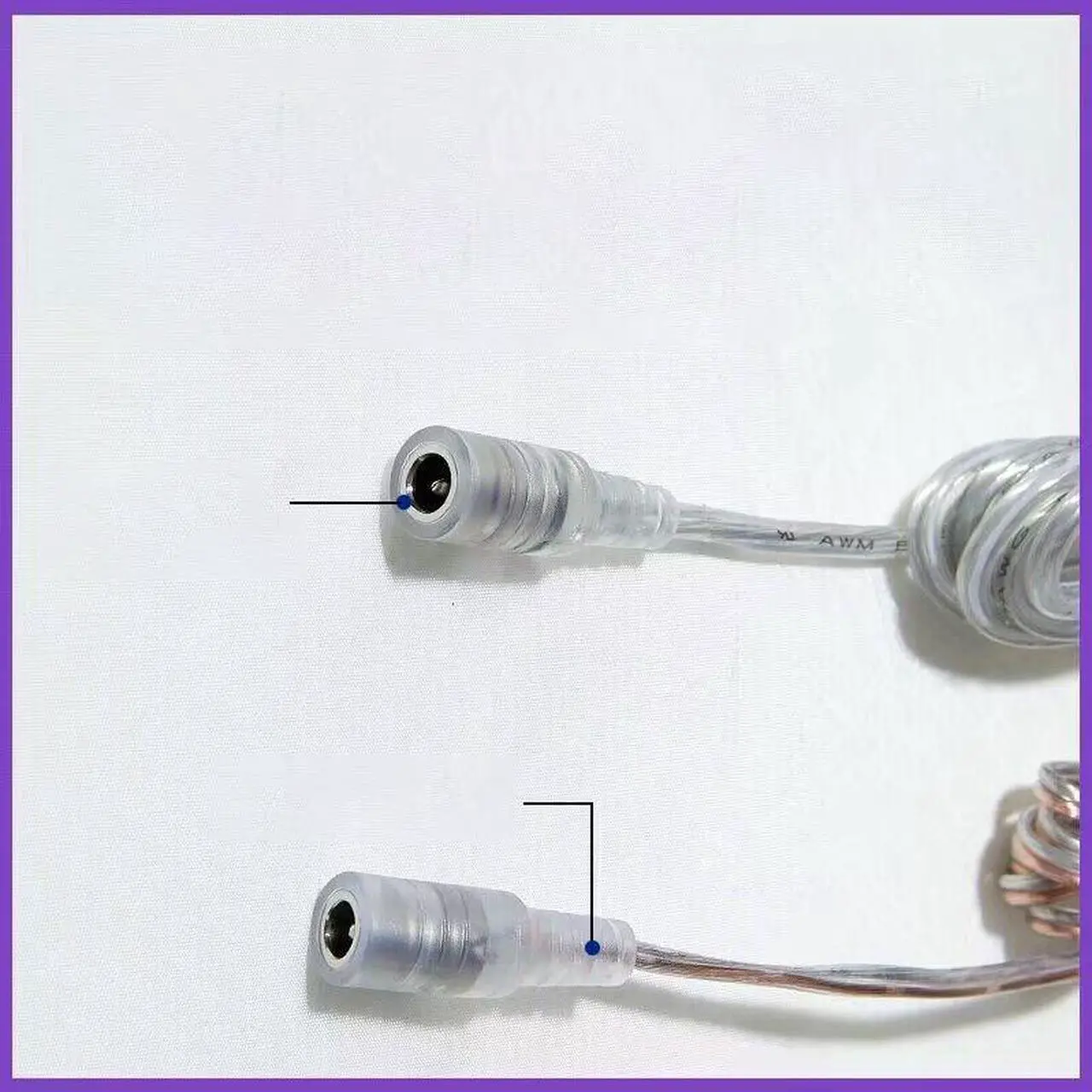 Alt view image 5 of 6 - 2M 22awg DC 12V Cable Female 304 switch button Connector extension Power supply Cord for LED Strip Light 5.5*2.1mm transparent L