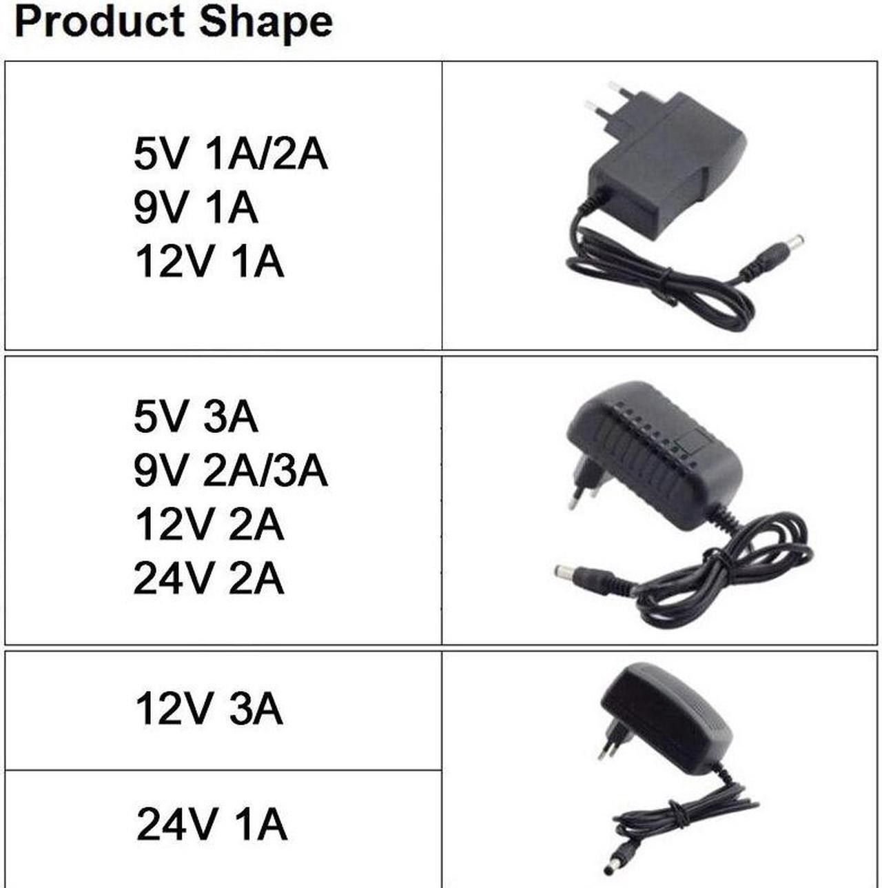 Alt view image 6 of 6 - AC 110-240V DC 5V 9V 12V 24V 1A 2A 3A adapter 12 V Volt Converter Power Supply Charger for phone toys Universal LED light strip(US(24V 3A)