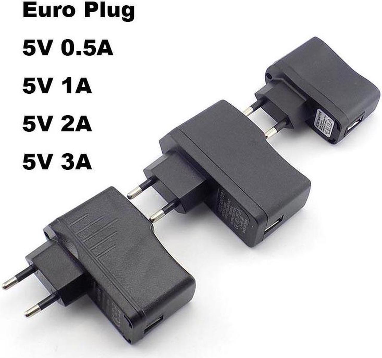 Main image of AC 110V-240V  to DC 5V 0.5A 1A 2A 3A USB to Euro Plug Adapter USB Charger Power Supply Universal Travel Charging (EU(5V 0.5A)