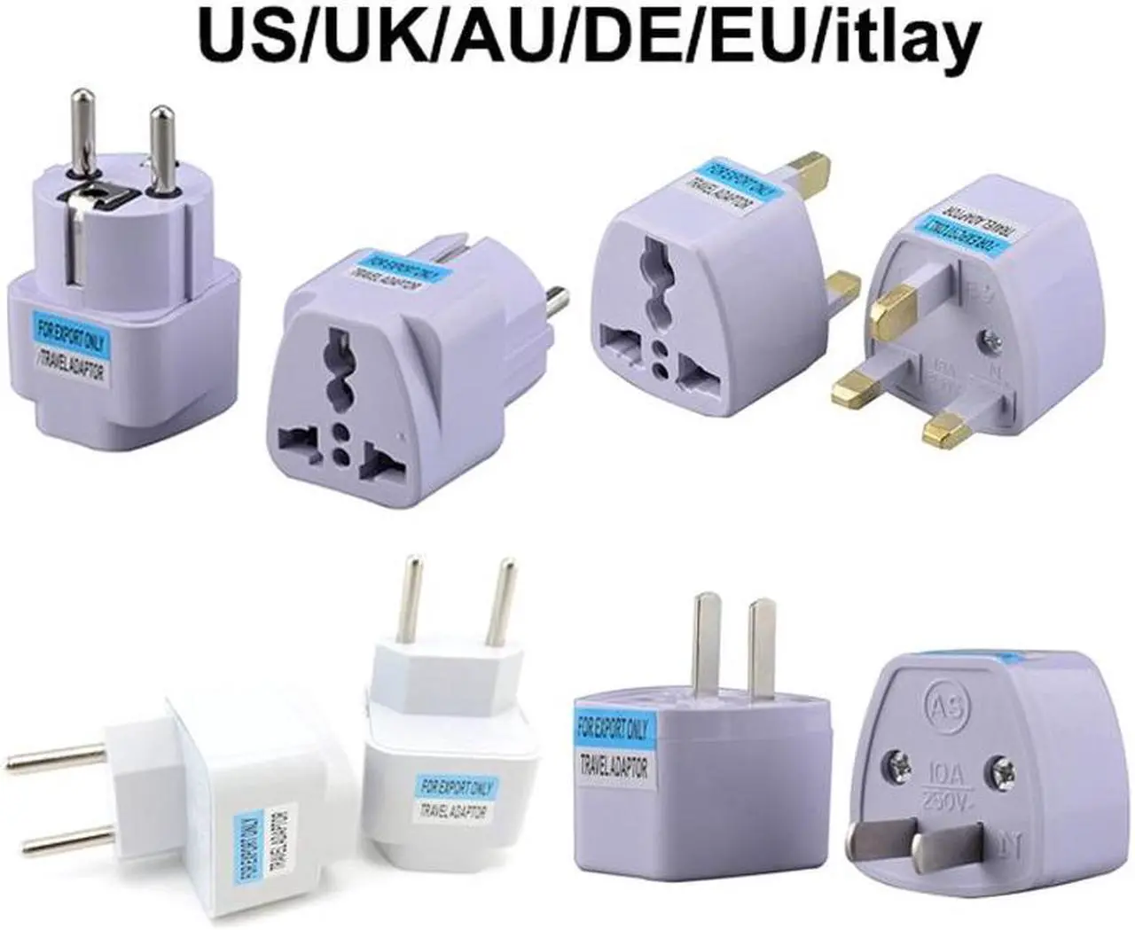 Main image of Universal US/UK/AU/DE Plug Adapter USA To Euro Europe Travel Wall AC Power Charger Adapter Converter 2 Round Pin Socket (US)
(1pcs)