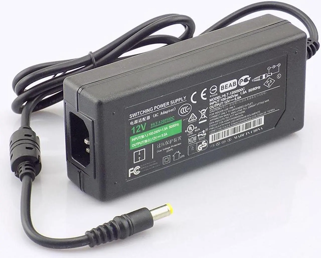 Alt view image 5 of 6 - DC 12V 5A Switch Power Supply Adapter Transformer 110V -240V for Camera CCTV DVR Surveillance LED Strip Light RGB 5050 L19 Plug type: US Plug