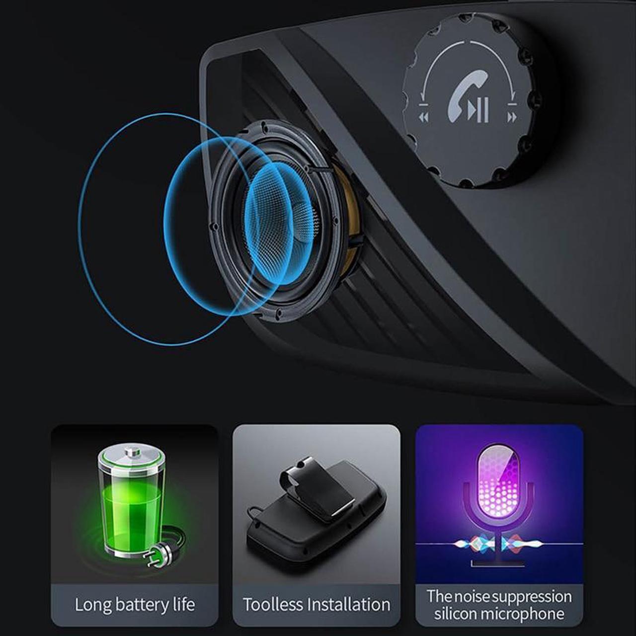 Alt view image 4 of 6 - NEW Bluetooth-compatible 5.0 Speakerphone 2 in 1 Handsfree Sun Visor Speaker Wireless Car Kit Earphone Audio Music Loudspe L1