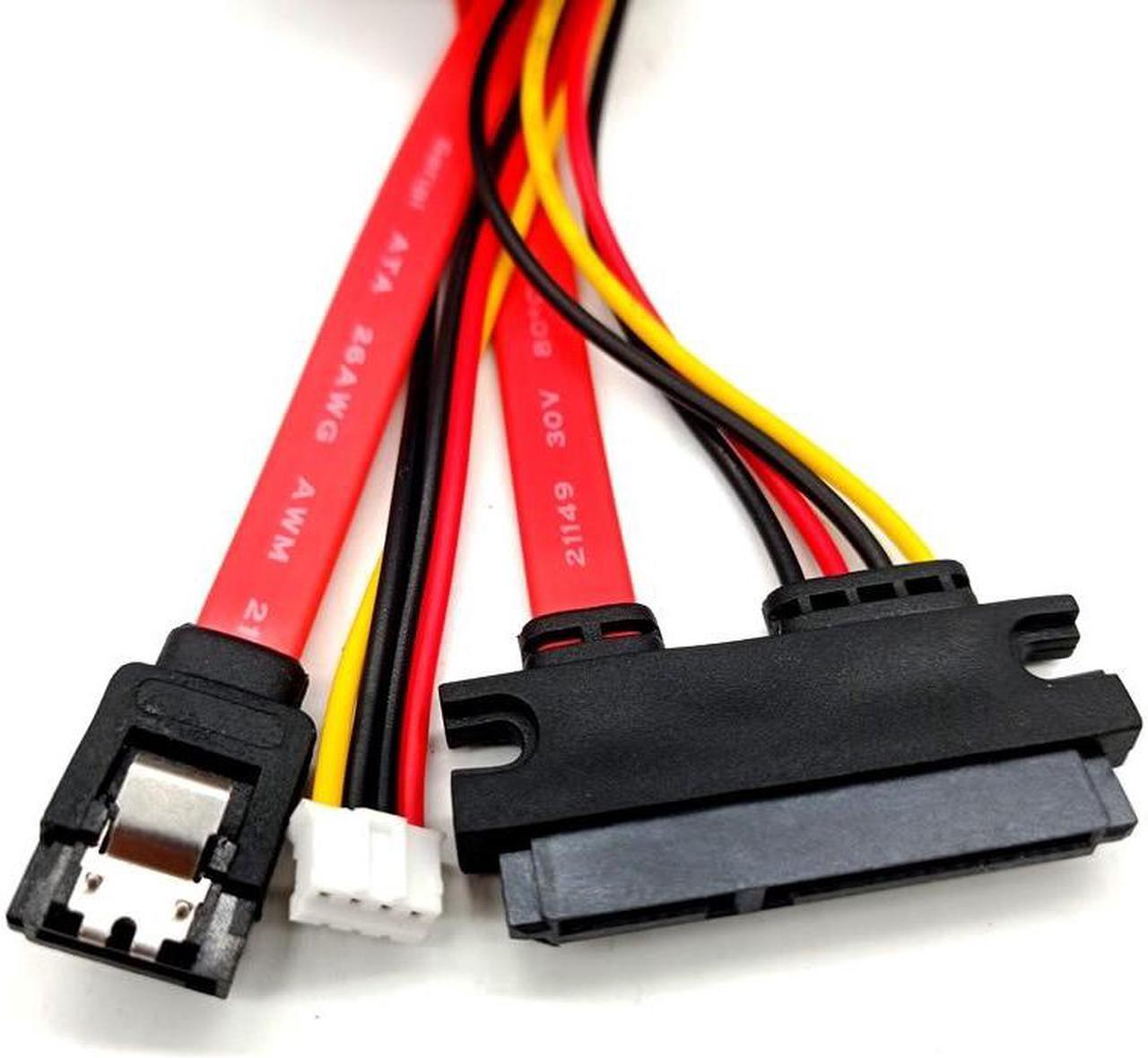 Main image of SATA 7+15 To SATA 7pin Data Power Cable Integrated Line Small 4pin Reverse Bend PH2.0 Cable (0.4m)
