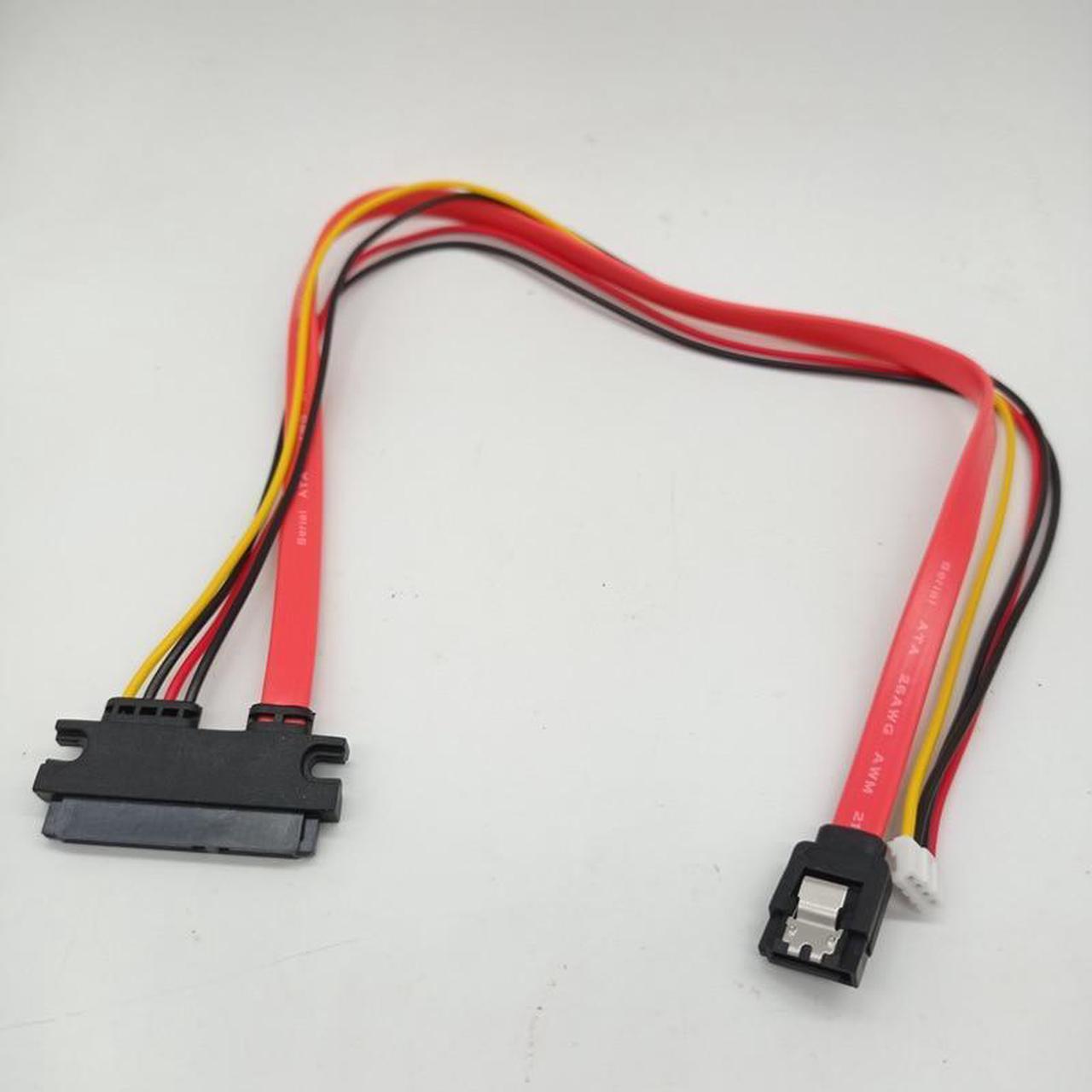 Alt view image 4 of 5 - SATA 7+15 To SATA 7pin Data Power Cable Integrated Line Small 4pin Reverse Bend PH2.0 Cable (0.4m)