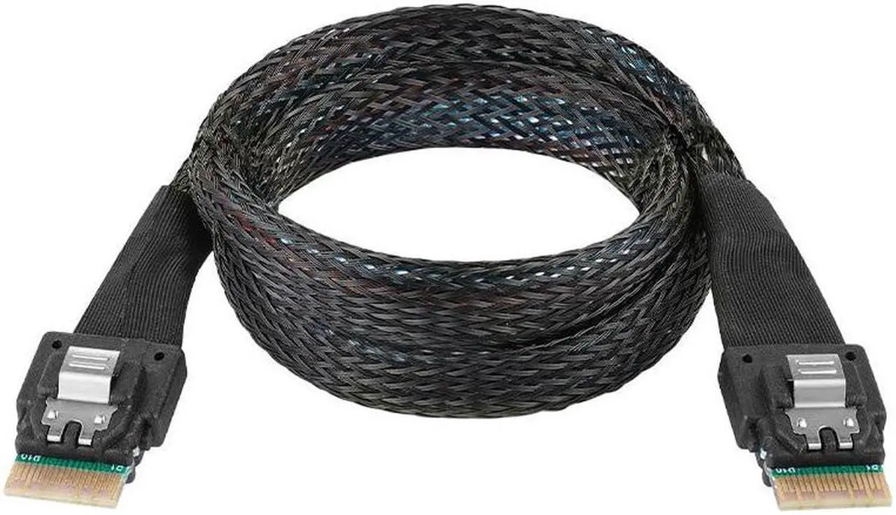 Alt view image 2 of 4 - 1M Internal Slim SAS SFF 8654 4i Male TO Slim SAS 8654 Male Extension cord Cable For Hard Disk Server Storage Array Computer(1m)