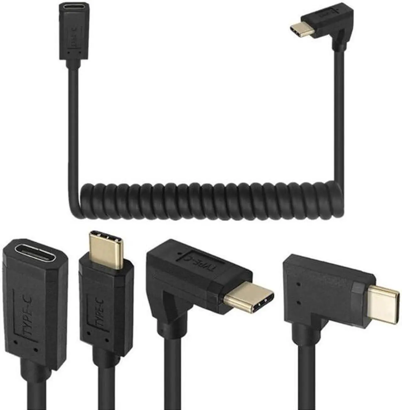 Alt view image 2 of 5 - Type C Male to Female Extend Cable USB-C Right Angled Stretch Cord 4K 60Hz 10Gbps Supercharge Cables(UP)
(0.5-1.3m)