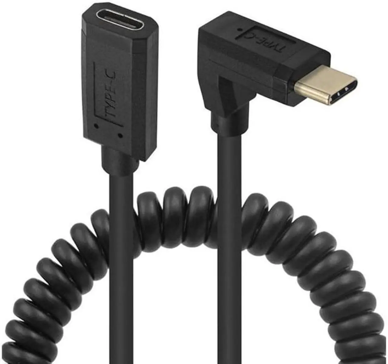 Alt view image 4 of 5 - Type C Male to Female Extend Cable USB-C Right Angled Stretch Cord 4K 60Hz 10Gbps Supercharge Cables(UP)
(0.5-1.3m)