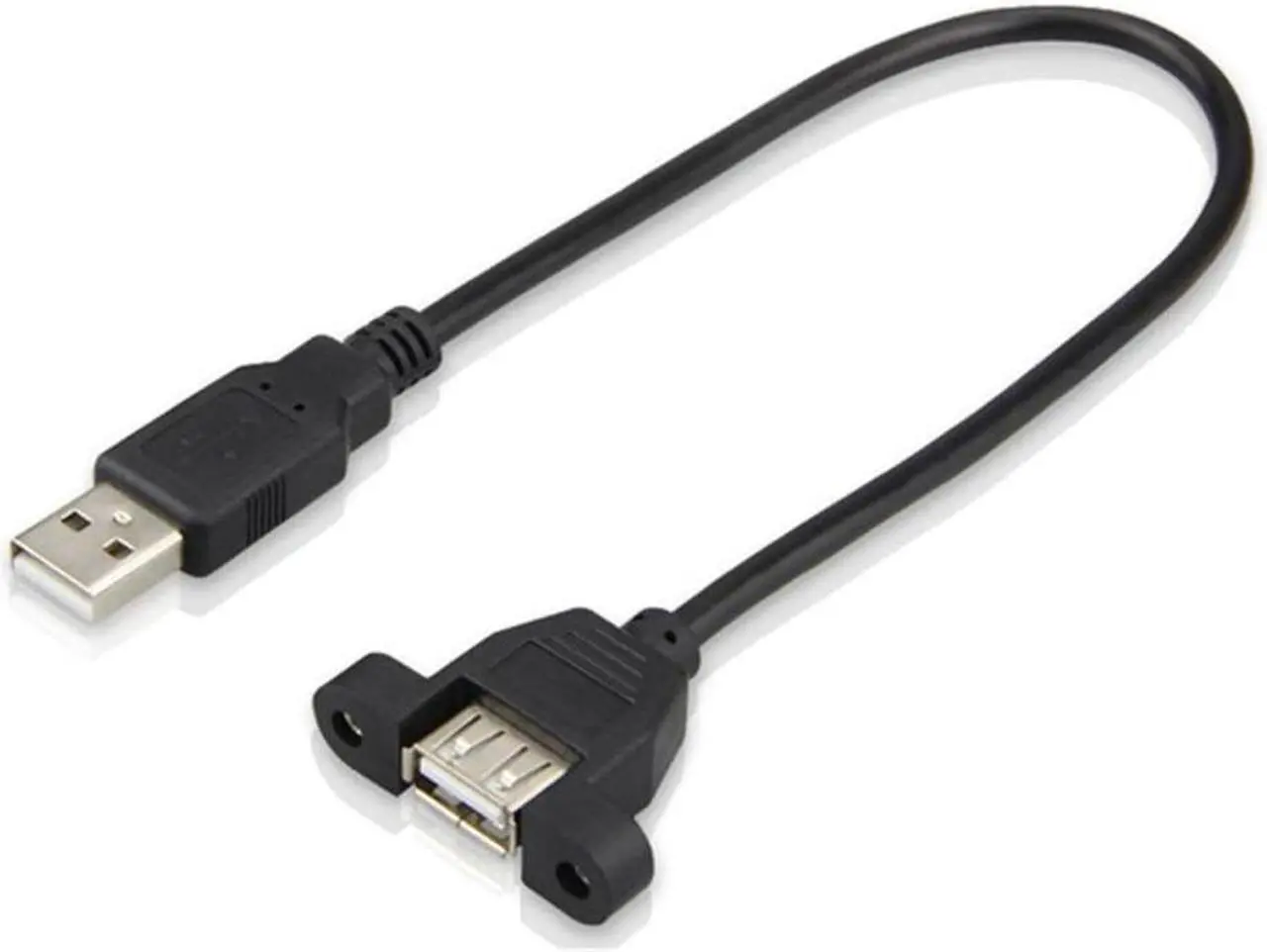 Main image of USB 2.0 Extension Cable Male to Female With Screw Panel Mount Foil+Braided Shielded Extension USB Cable Power Cord for PC Laptop (0.5m)