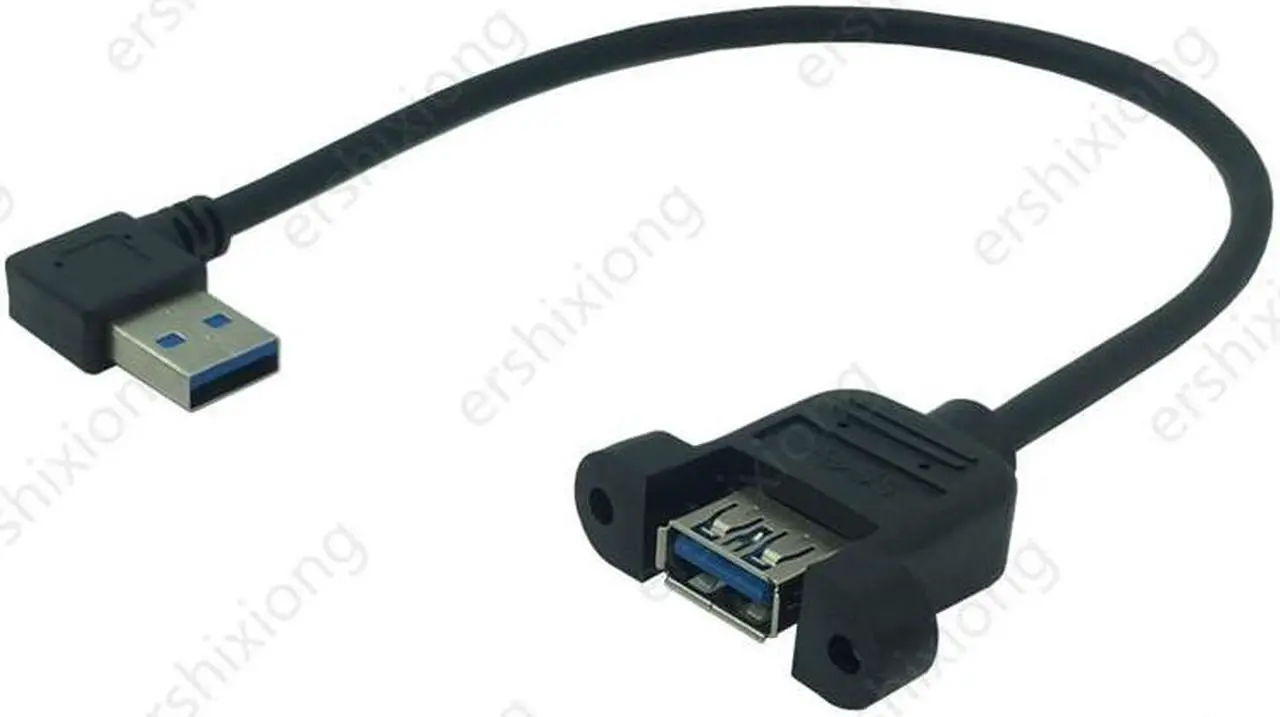 Alt view image 2 of 6 - USB Cable Type A Female Panel Mount to USB Male UP/Down/Left/ Right Angle Plug Extension Cable For Computer Host 0.3m 0.6m (Straight)
(0.6M)