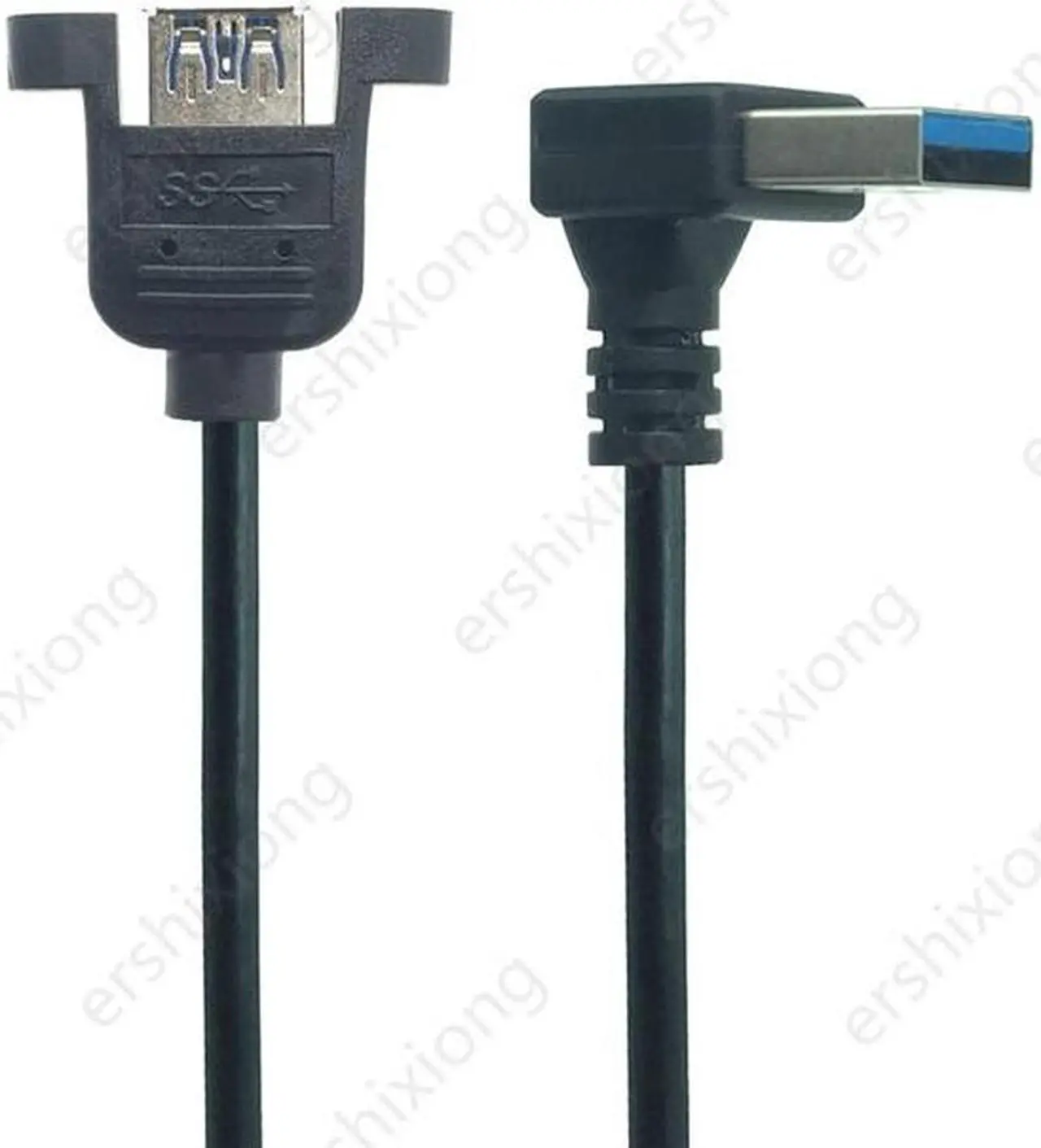 Alt view image 3 of 6 - USB Cable Type A Female Panel Mount to USB Male UP/Down/Left/ Right Angle Plug Extension Cable For Computer Host 0.3m 0.6m (Straight)
(0.6M)