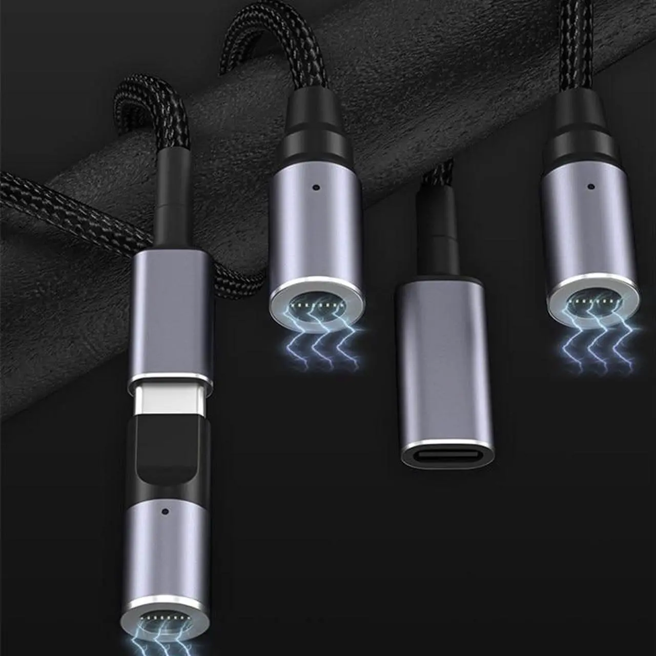 Alt view image 3 of 6 - 6FT 100W Magnetic USB C Charging DC 5.5*2.1mm to DC 3.5*1.35mm, 4.0*1.7mm, 4.5*3.0mm for Asus HP Lenovo Laptop Charger Connector(1.8M Type C Cable)
