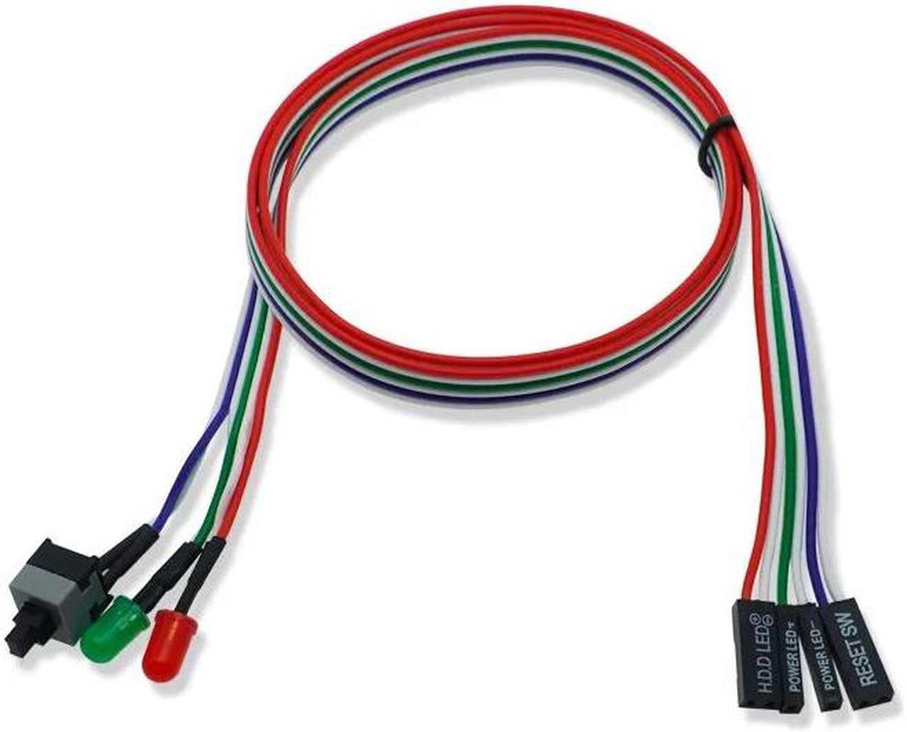 Main image of PC Power Switch Cable with LED Light Desktop Computer Case Re-starting Button Power Supply Reset HDD Switch Lead(Single Switch)