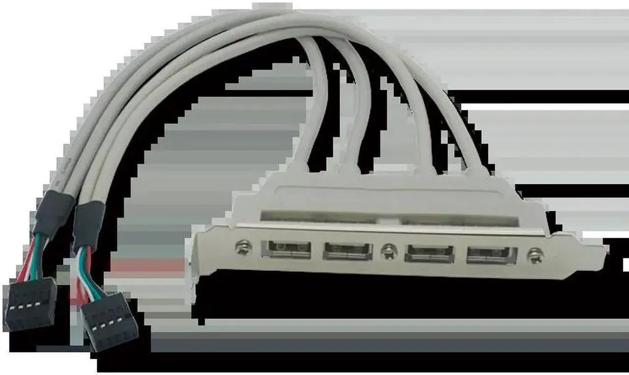 Alt view image 4 of 6 - PC Motherboard 4-Ports USB2.0 Hub With 9 Pin Header Rear Panel Expansion Bracket Host Adapter Cable USB Hub