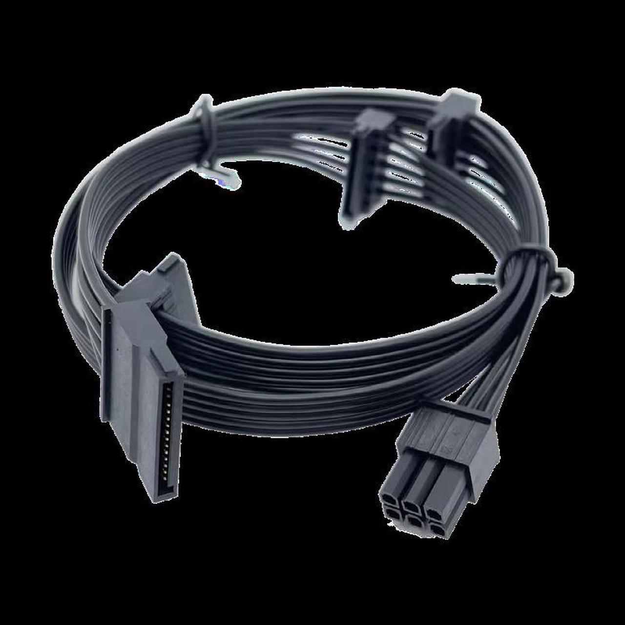 Main image of For Seasonic X series XM2 KM3 Modular Peripheral 4 Pin SATA PCIe 8 6 pins CPU 8/4 pins Main Power ATX 24 Pin Power Supply cable(6pin to 3 SATA 1SATA)