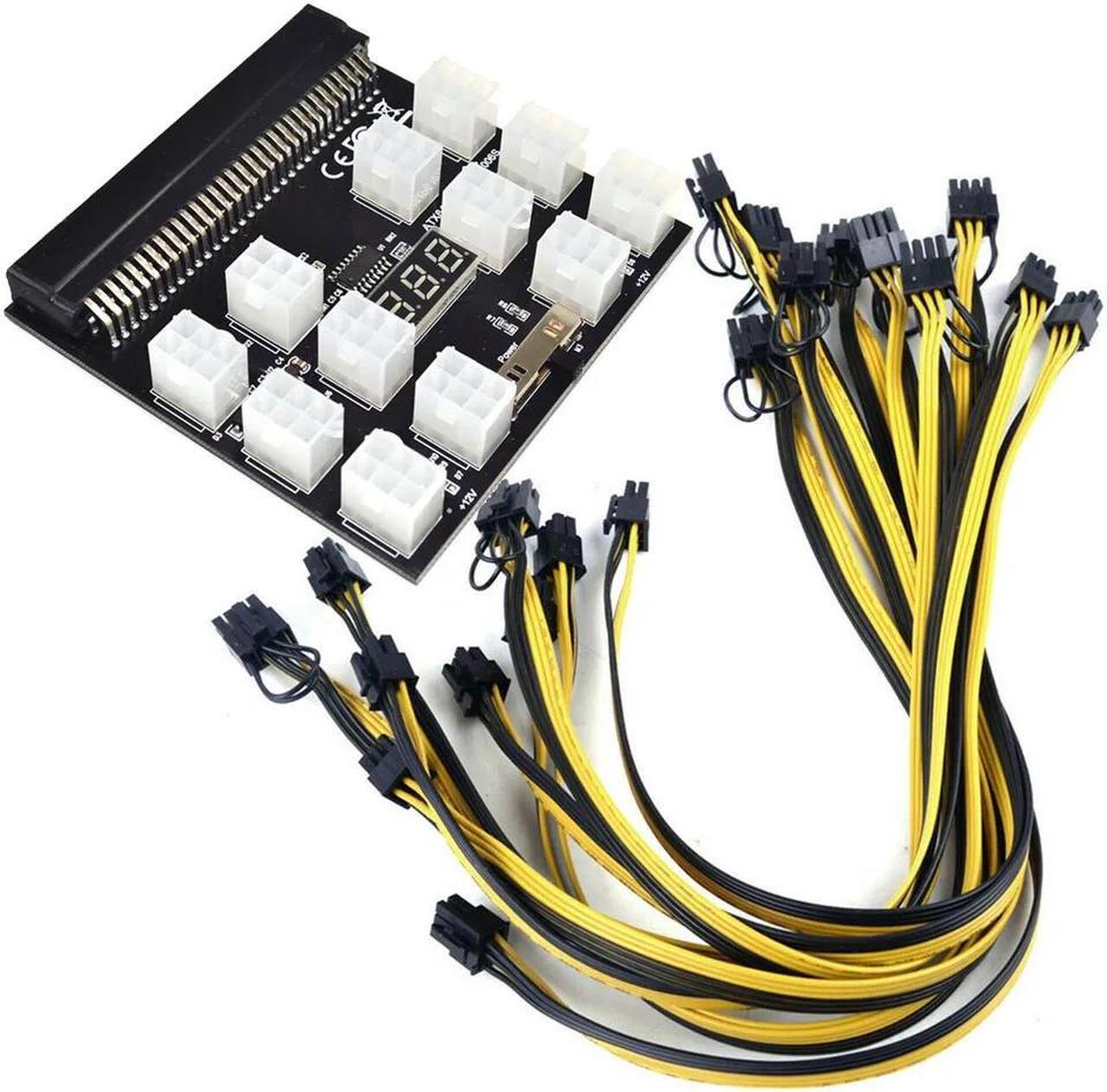 Alt view image 6 of 6 - 750W GPU Power Supply Server PSU Kit With Breakout Board And 12pcs PCIe 6Pin to 6+2Pin Power Cable DPS-750RB A