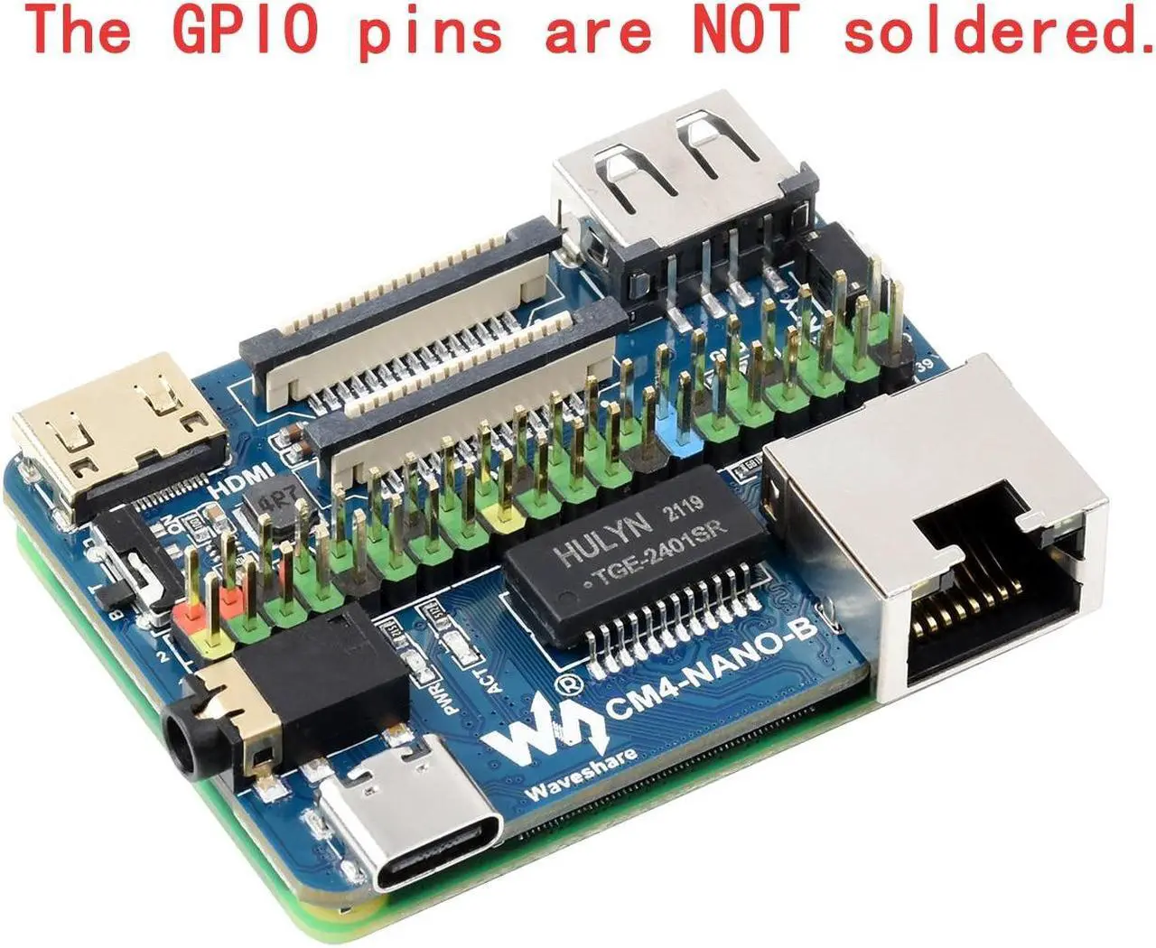 Alt view image 3 of 5 - 5V Mini USB Ethernet GPIO IO Carrier Board Expansion Board for RasPi Raspberry Pi Compute Module 4 CM4 Lite 2GB 4GB 8GB