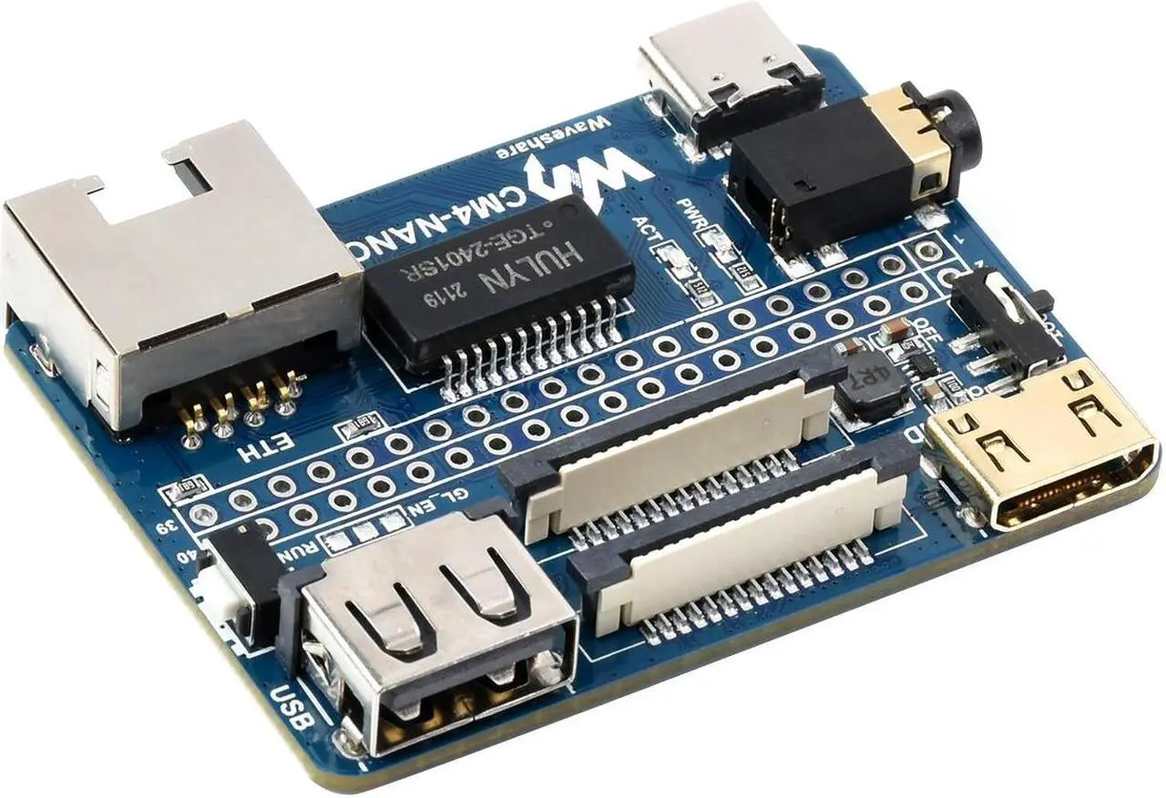 Alt view image 2 of 5 - 5V Mini USB Ethernet GPIO IO Carrier Board Expansion Board for RasPi Raspberry Pi Compute Module 4 CM4 Lite 2GB 4GB 8GB