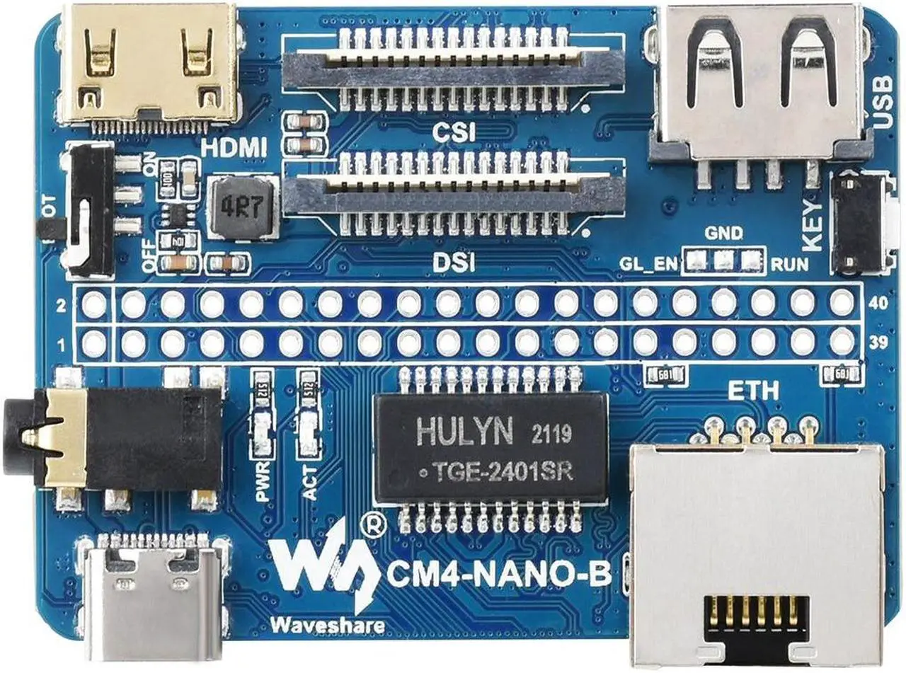 Alt view image 5 of 5 - 5V Mini USB Ethernet GPIO IO Carrier Board Expansion Board for RasPi Raspberry Pi Compute Module 4 CM4 Lite 2GB 4GB 8GB