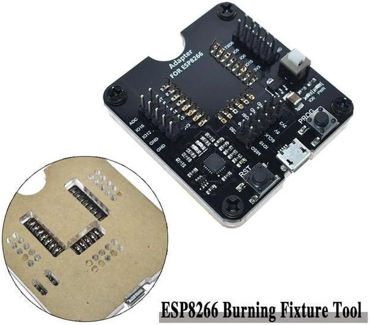 Main image of ESP8266 ESP32 ESP-WROOM-32 ESP32-WROVER Development Board Test Burning Fixture Tool Downloader for ESP-12F ESP-07S ESP-12S(EPS8266)