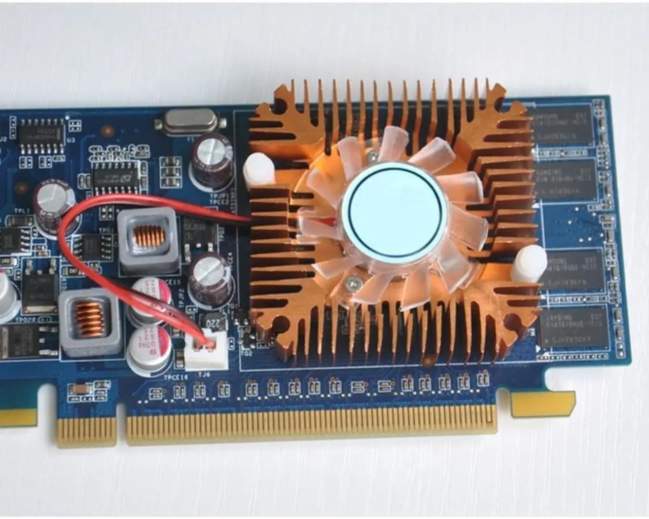 Alt view image 3 of 6 - 12V Graphics Heatsink Cooling Fan Radiator Cooler for IC computer Thermal 2.0Plug Computer Graphics Radiator Cooler (Gold)