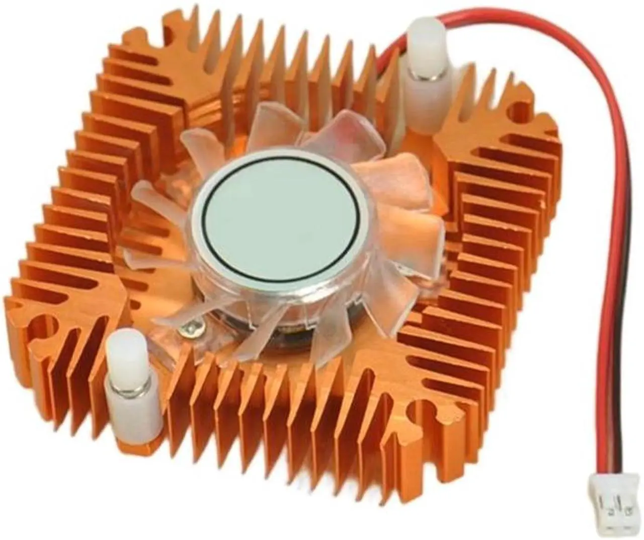 Main image of 12V Graphics Heatsink Cooling Fan Radiator Cooler for IC computer Thermal 2.0Plug Computer Graphics Radiator Cooler (Gold)