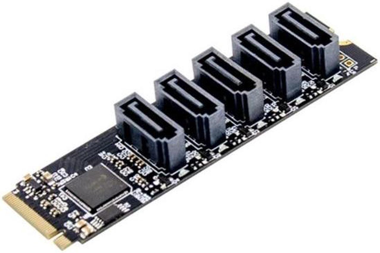Main image of 5 Ports Sata 3.0 to M.2 M-Key Adapter PCIE 3.0 X2 Sata3.0 6Gbps Riser Expansion Card for Desktop PC Computer Converter