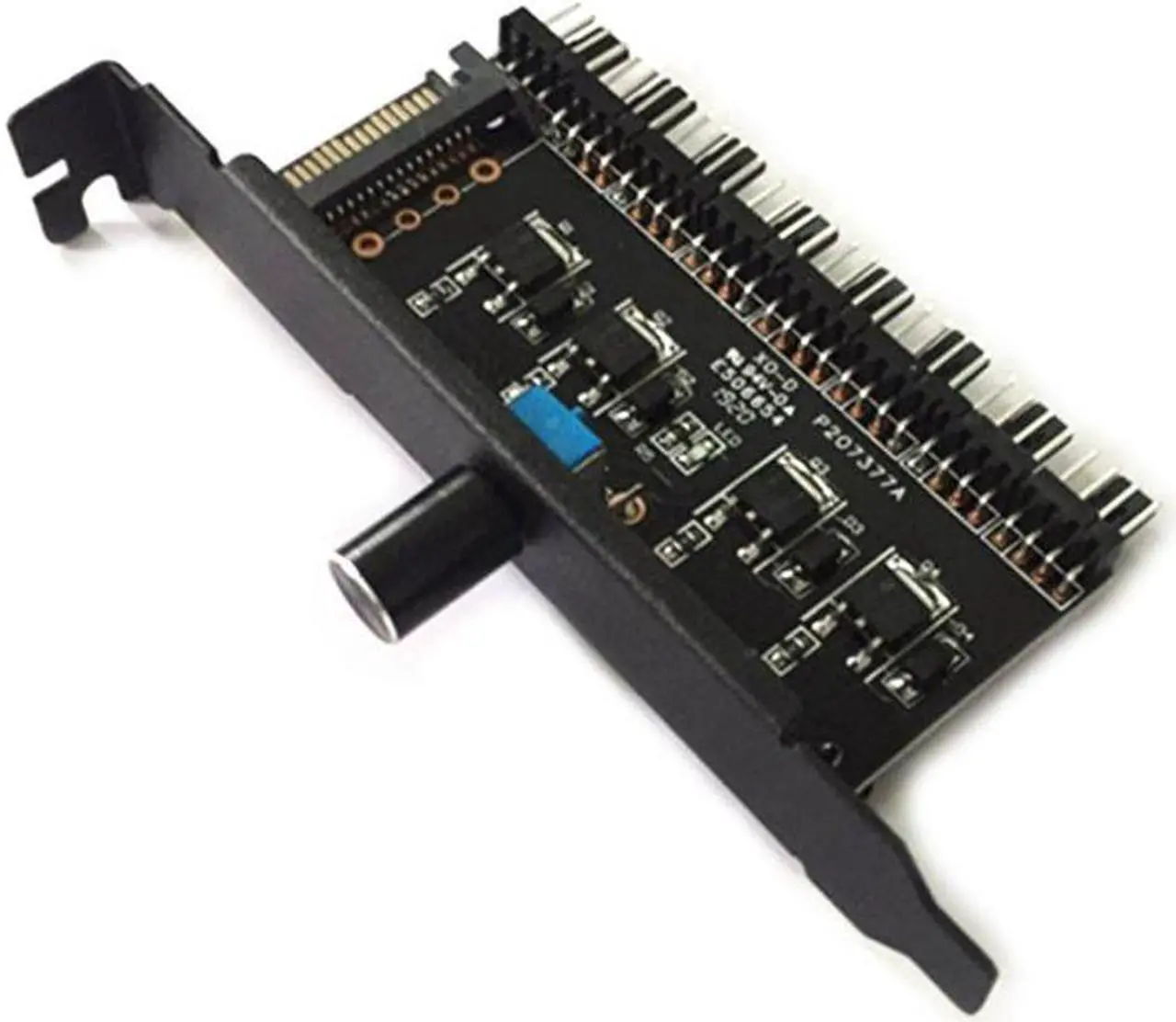 Main image of PC 8 Channels Fan Hub Cooling Fan Speed Controller for CPU Case HDD VGA PWM Fan PCI Bracket Power By 12V SATA/4Pin Fan Control
