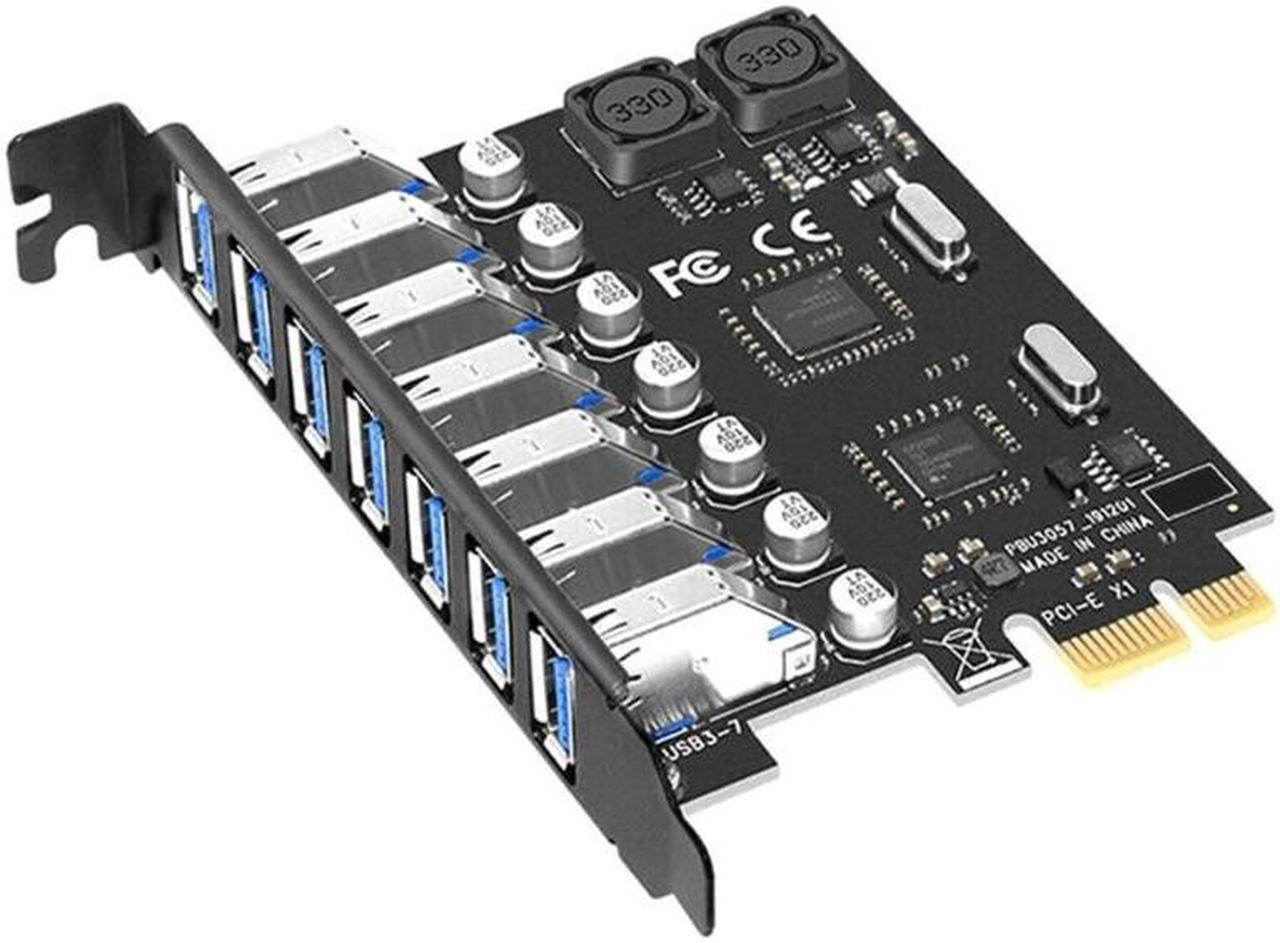 Alt view image 2 of 6 - PCI-E USB 3.0 Expansion Card 7 Port USB 3.0 PCI Express Expansion Card PCIE USB 3.0 Adapter Desktop Computer Components(NEC VIA)