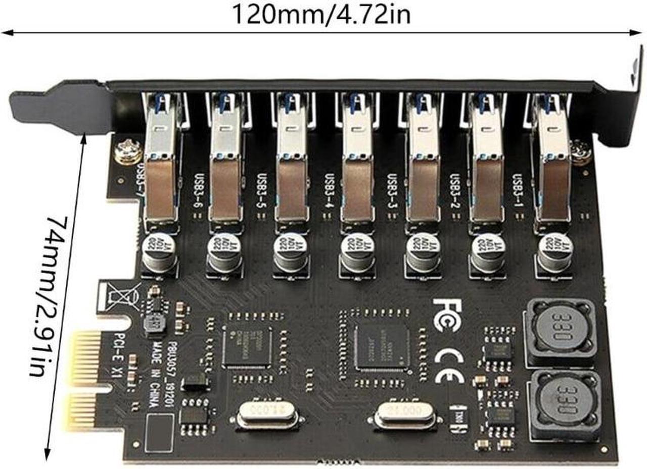 Alt view image 5 of 6 - PCI-E USB 3.0 Expansion Card 7 Port USB 3.0 PCI Express Expansion Card PCIE USB 3.0 Adapter Desktop Computer Components(NEC VIA)