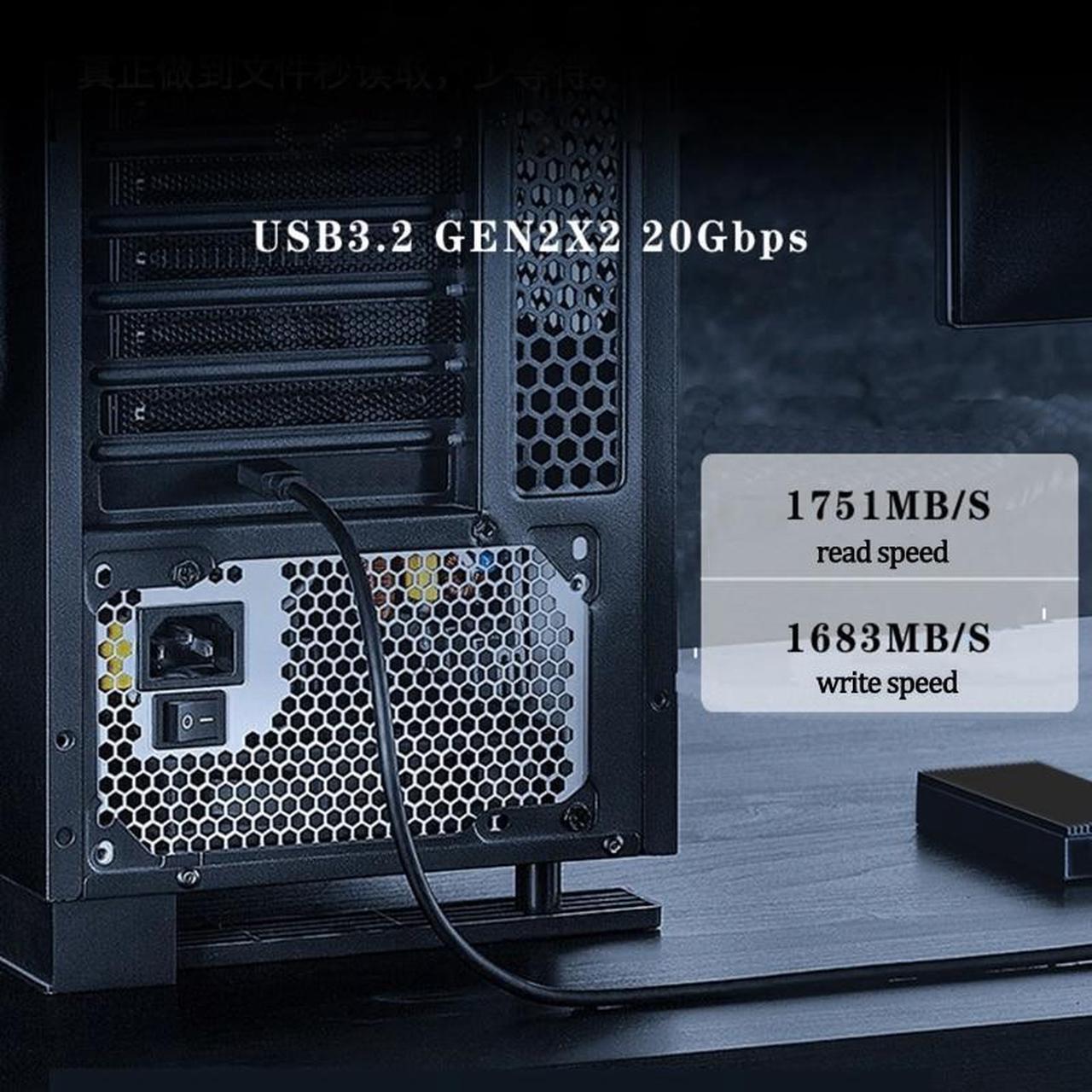 Alt view image 3 of 6 - Desktop PCI-E X4 to Type-C Expansion Adapter Type C USB3.2 Gen2×2 20Gbps Fast Adapter with 15Pin Sata Drive-Free ASM3242